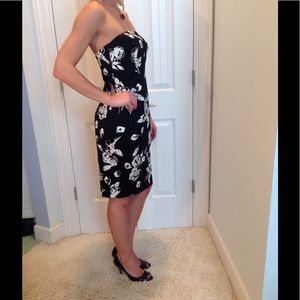 😊ESCADA Floral Strapless Dress 8